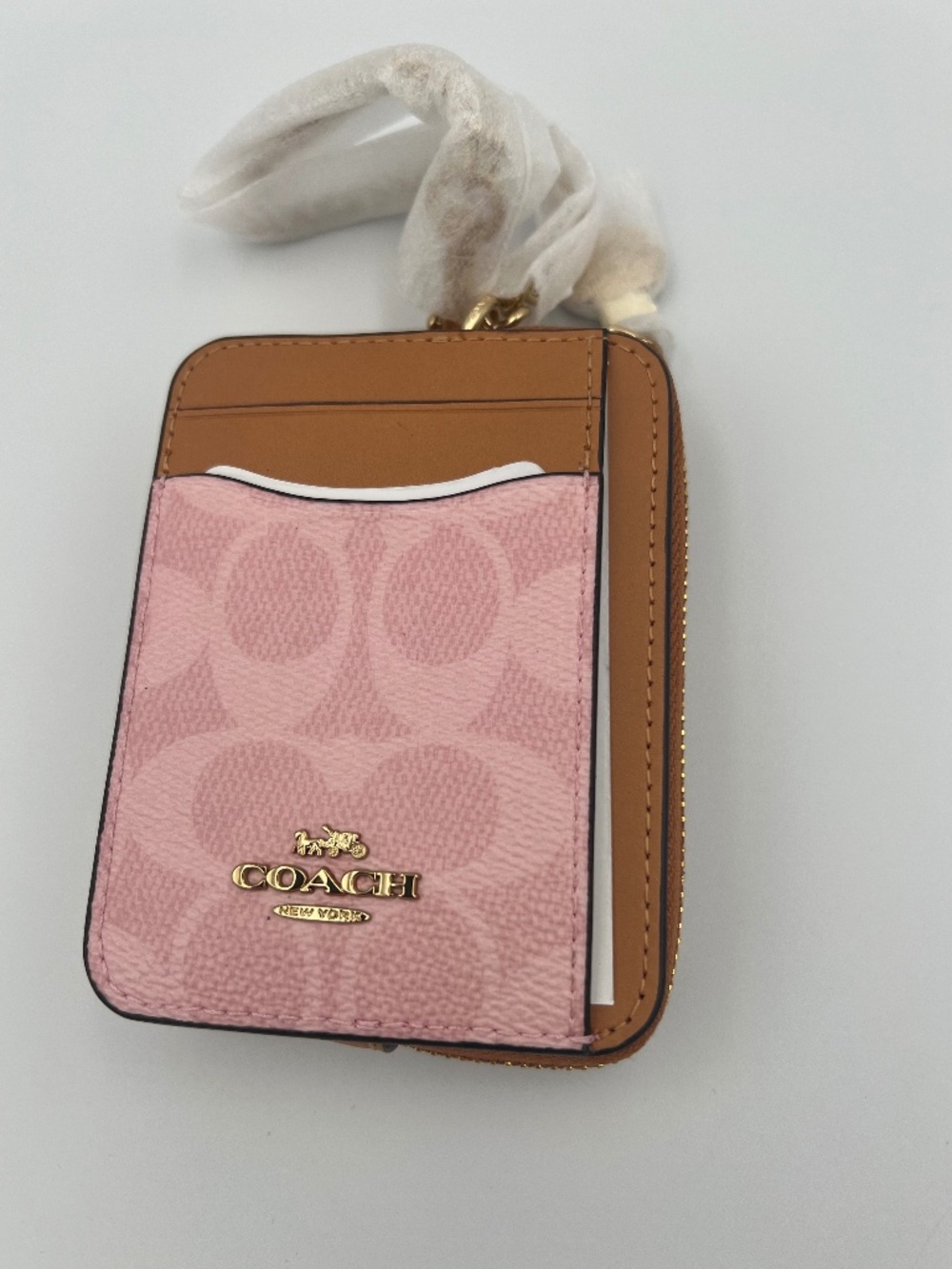 Zip Card Case In Signature Canvas With Charm
